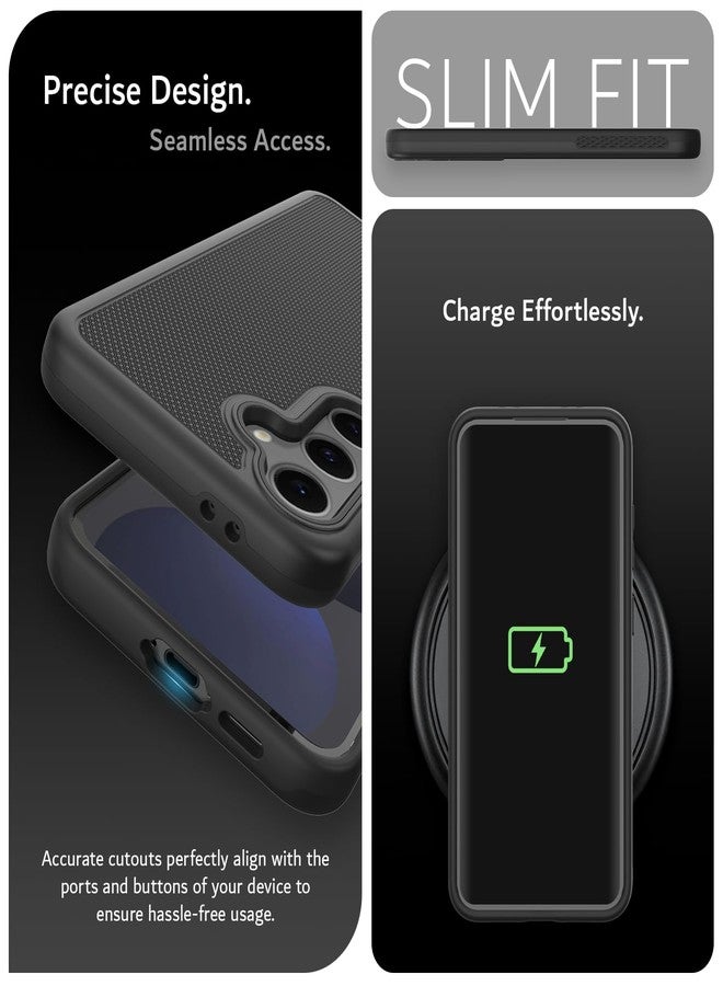 TUDIA MergeGrip [Military Grade] Designed for Samsung Galaxy S24 FE Case (2024), [Drop Tested] Dual Layer Shockproof Slim Tough Heavy Duty Protective Phone Cases for Galaxy S24 FE (Matte Black) - Image 5